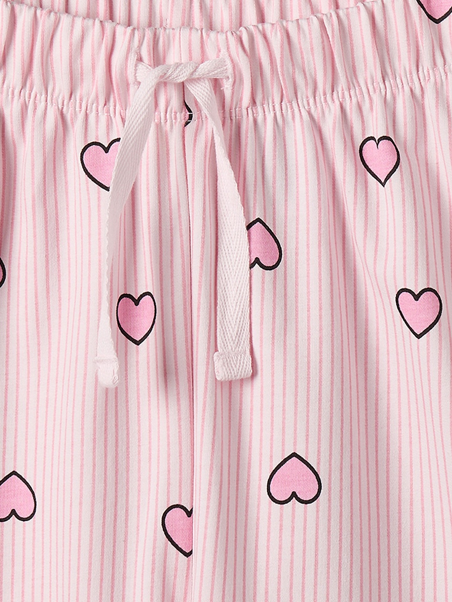 Cotton Crew Neck Long Sleeves Pyjama Set with Angel Print