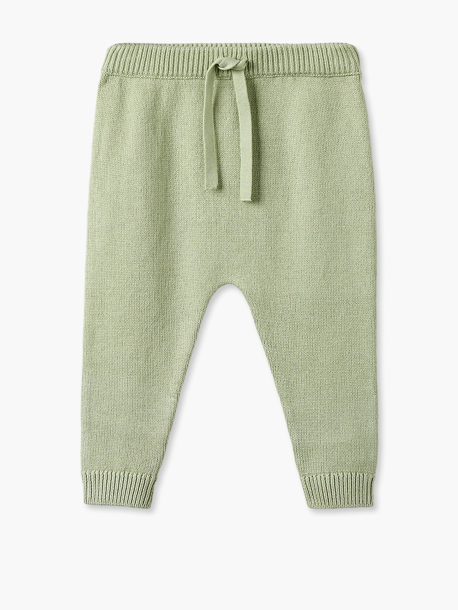 Crew Neck Long Sleeves Sweater and Pants Set with Bear Applique