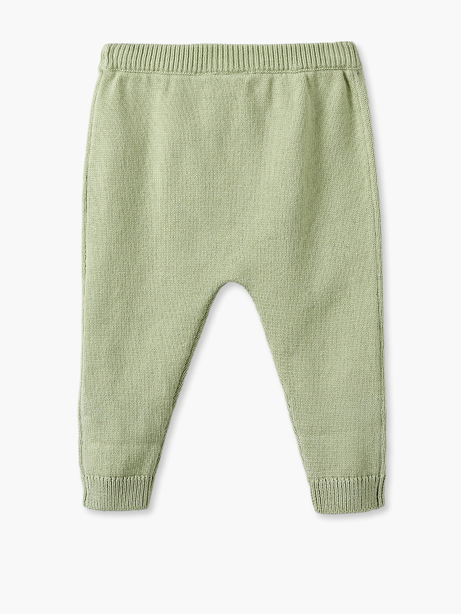 Crew Neck Long Sleeves Sweater and Pants Set with Bear Applique