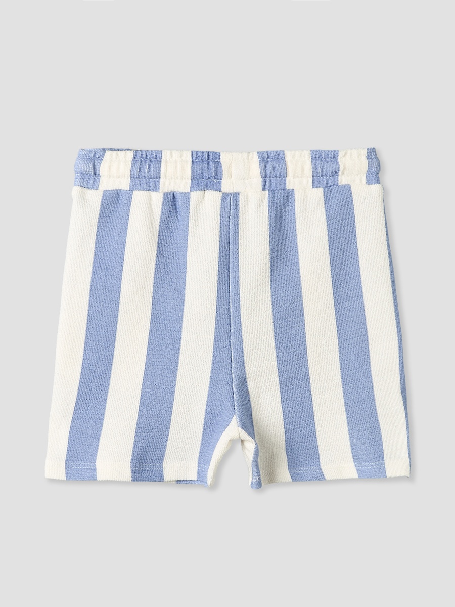 Round Neck Short Sleeves T-Shirt and Shorts Set with Stripes