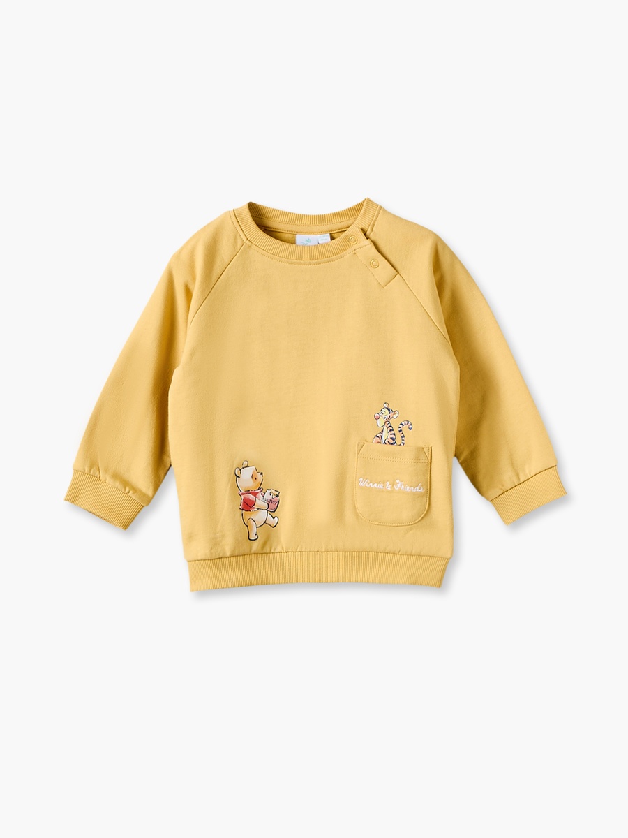 Crew Neck Long Sleeves Sweatshirt and Trousers Set with Winnie the Pooh Print