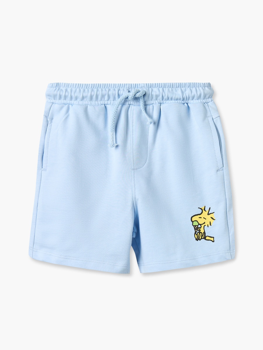 Crew Neck Short Sleeves T-Shirt and Shorts Set with Snoopy Print