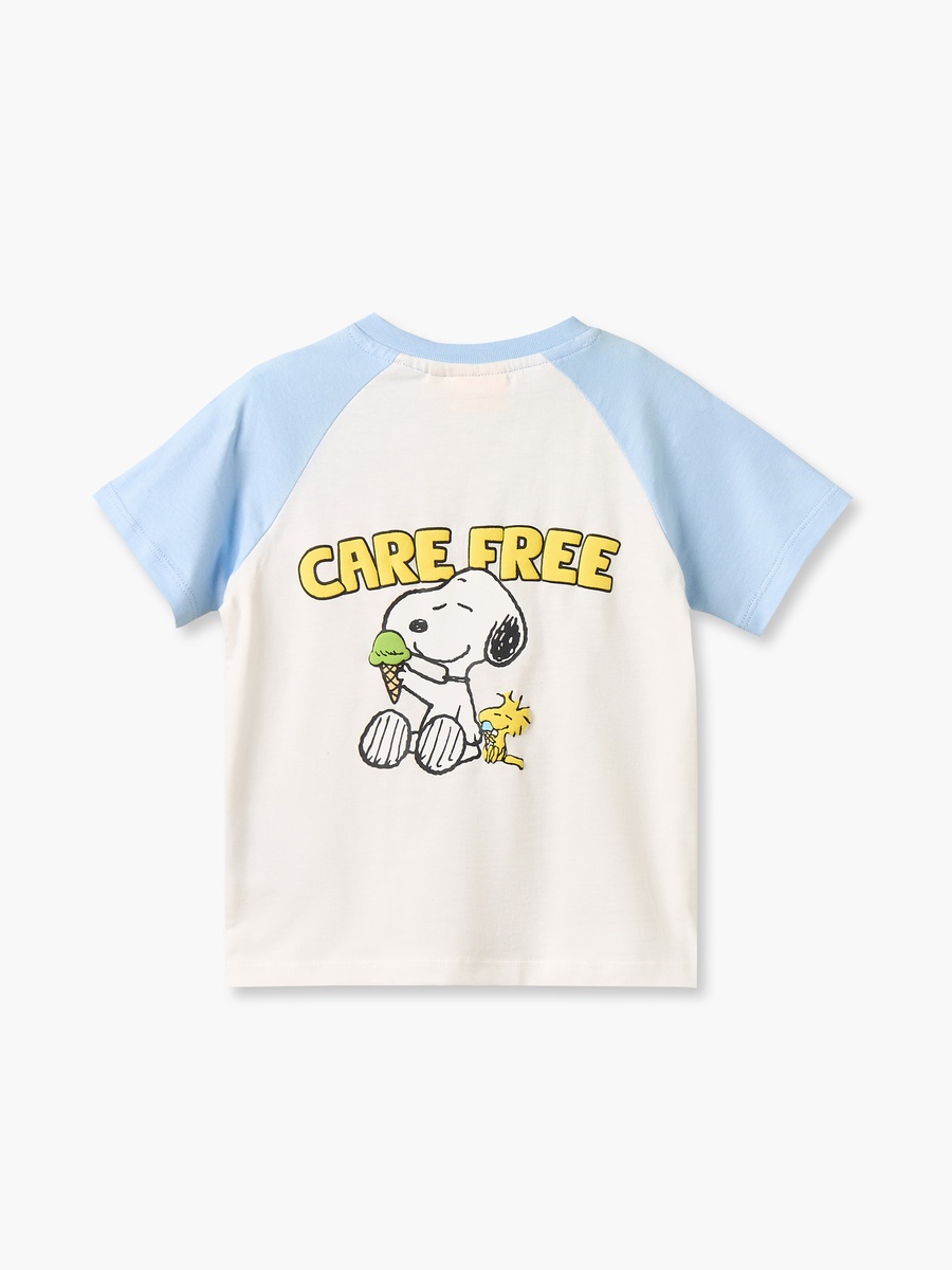 Crew Neck Short Sleeves T-Shirt and Shorts Set with Snoopy Print