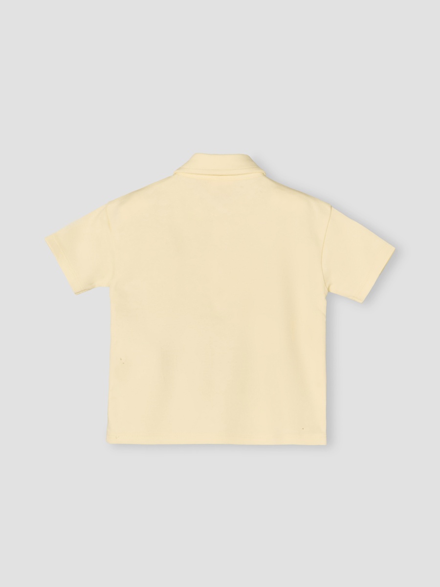 Collared Short Sleeves Polo T-Shirt and Shorts Set with Snoopy Print