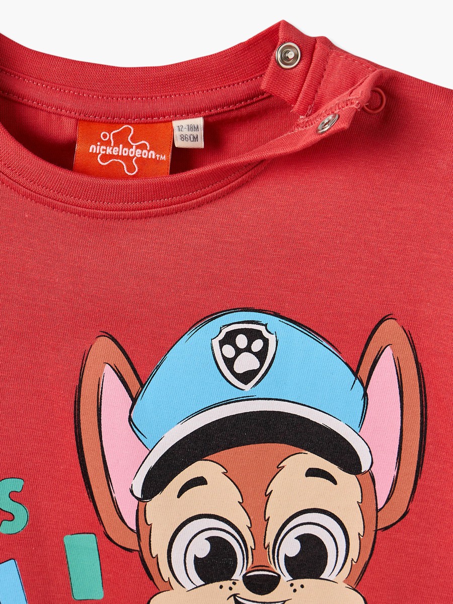Crew Neck Short Sleeves T-Shirt and Shorts Set with PAW Patrol Print