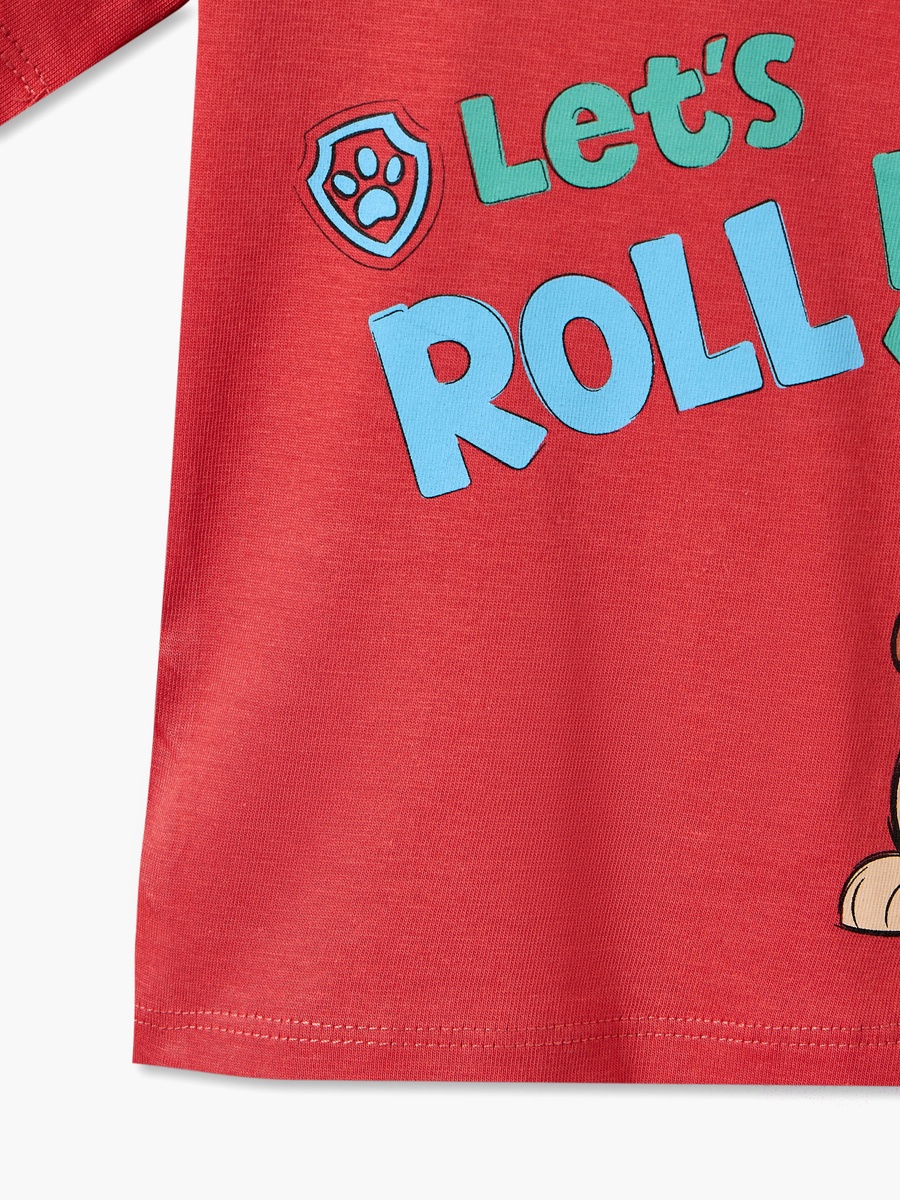Crew Neck Short Sleeves T-Shirt and Shorts Set with PAW Patrol Print
