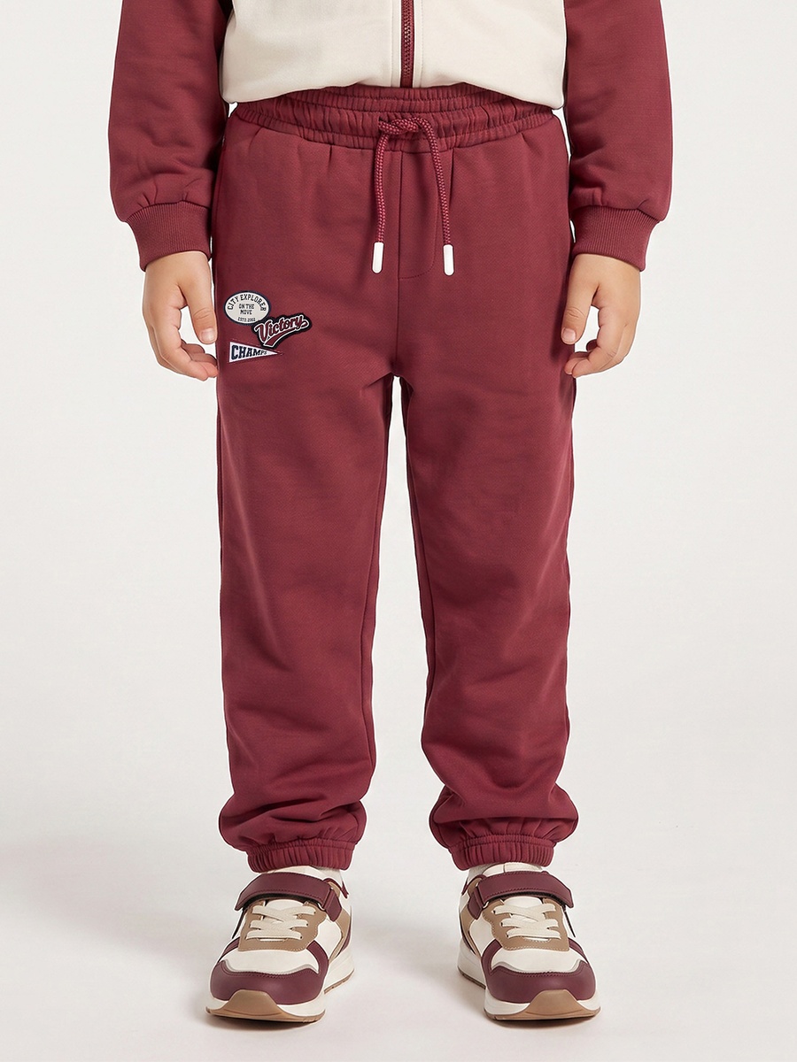 High Neck Long Sleeves Jacket and Joggers Set with Varsity Embroidery