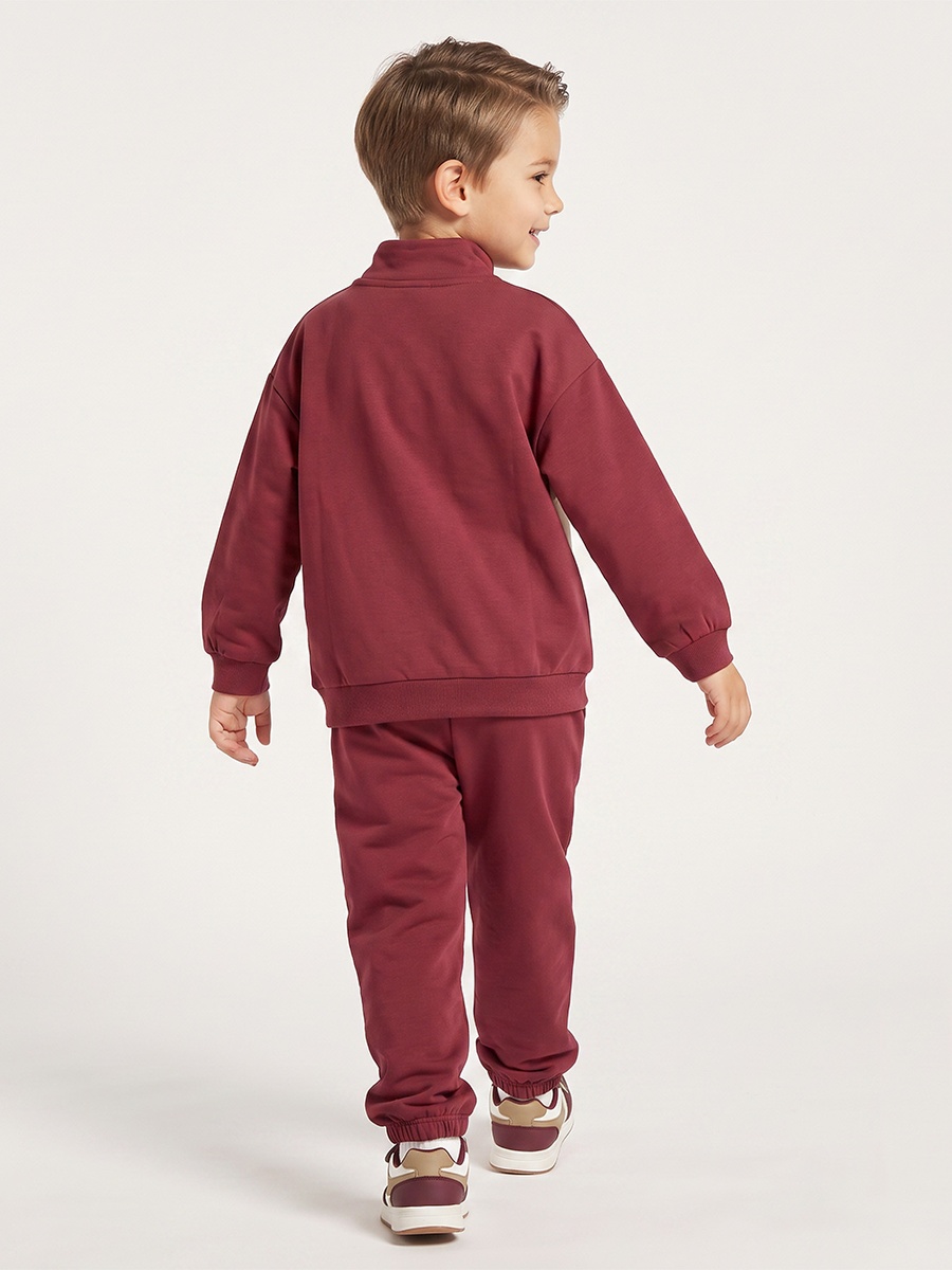 High Neck Long Sleeves Jacket and Joggers Set with Varsity Embroidery