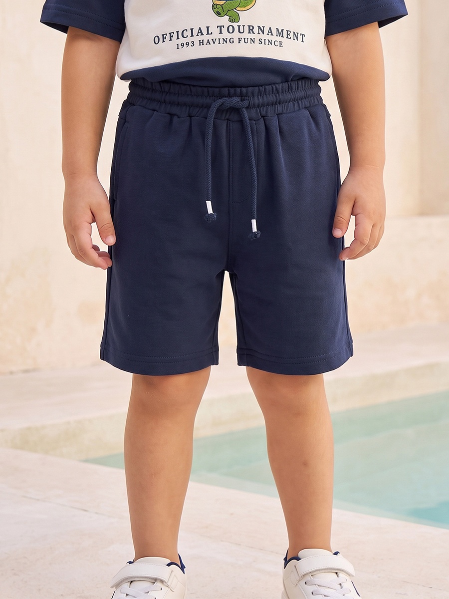 Collared Short Sleeves T-Shirt and Shorts Set with Varsity Print