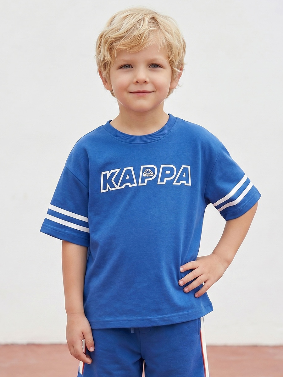 Crew Neck Short Sleeves T-Shirt and Shorts Set with Logo Print