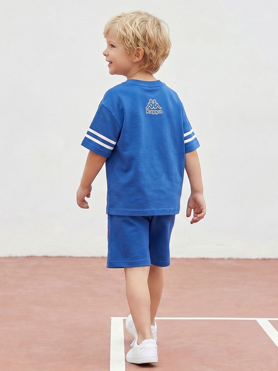 Crew Neck Short Sleeves T-Shirt and Shorts Set with Logo Print