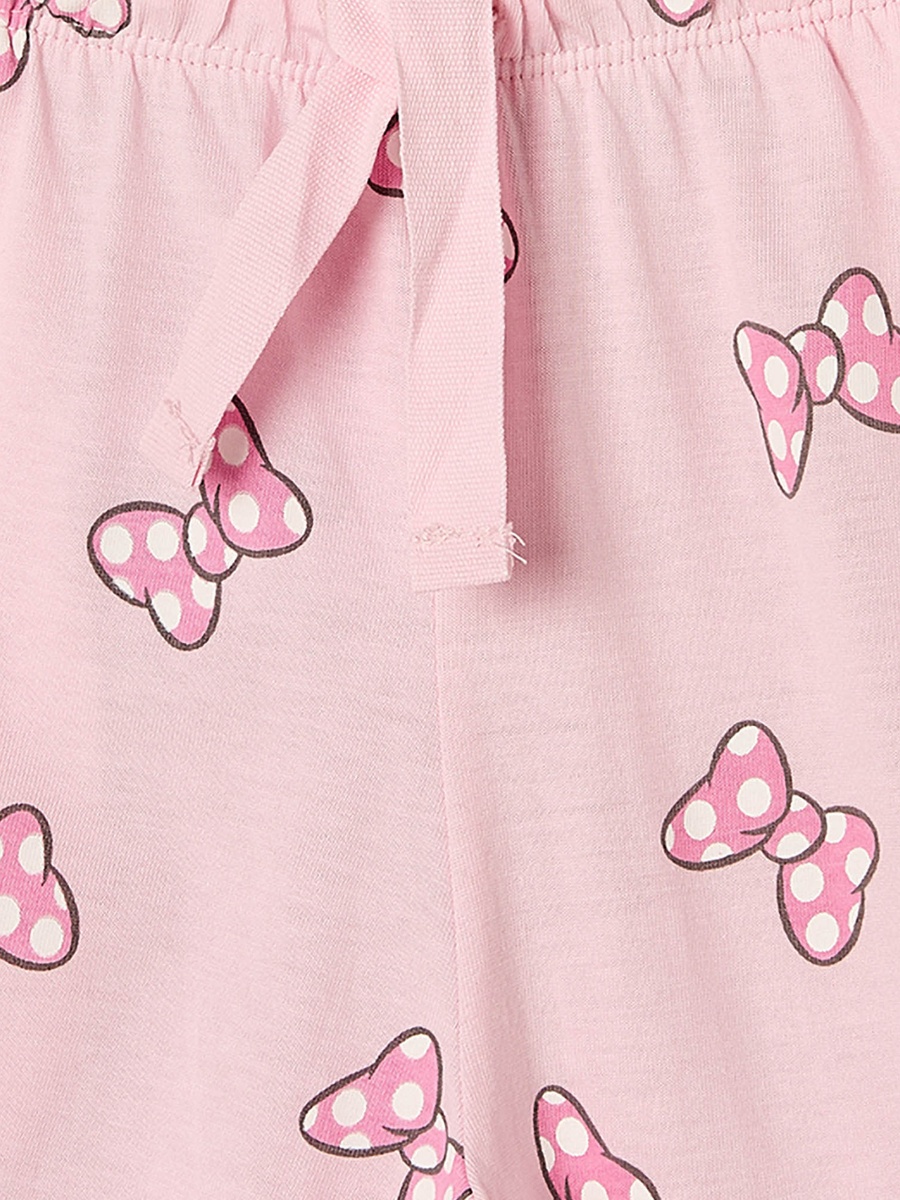 Cotton Collared Long Sleeves Pyjama Set with Minnie Mouse Print
