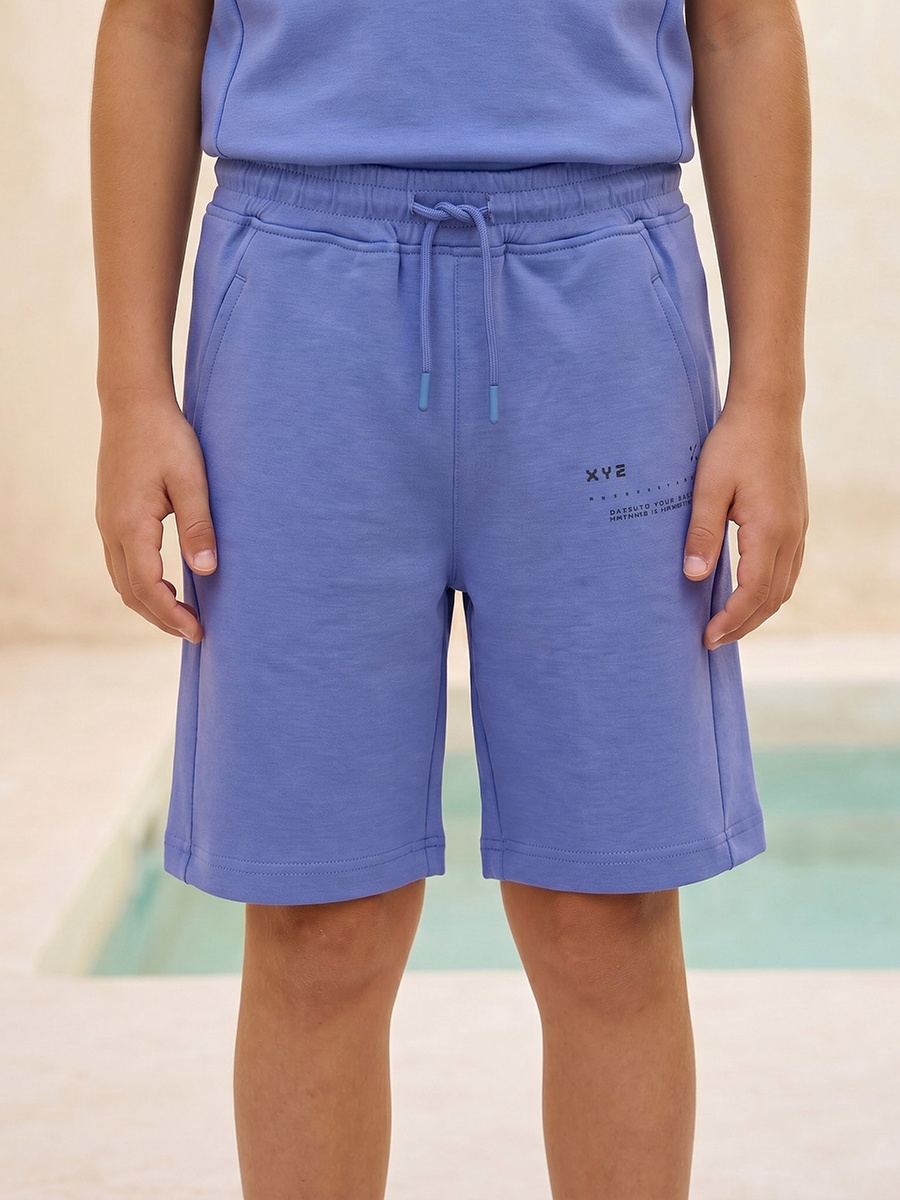 Crew Neck Short Sleeves T-Shirt and Shorts Set with Slogan Print