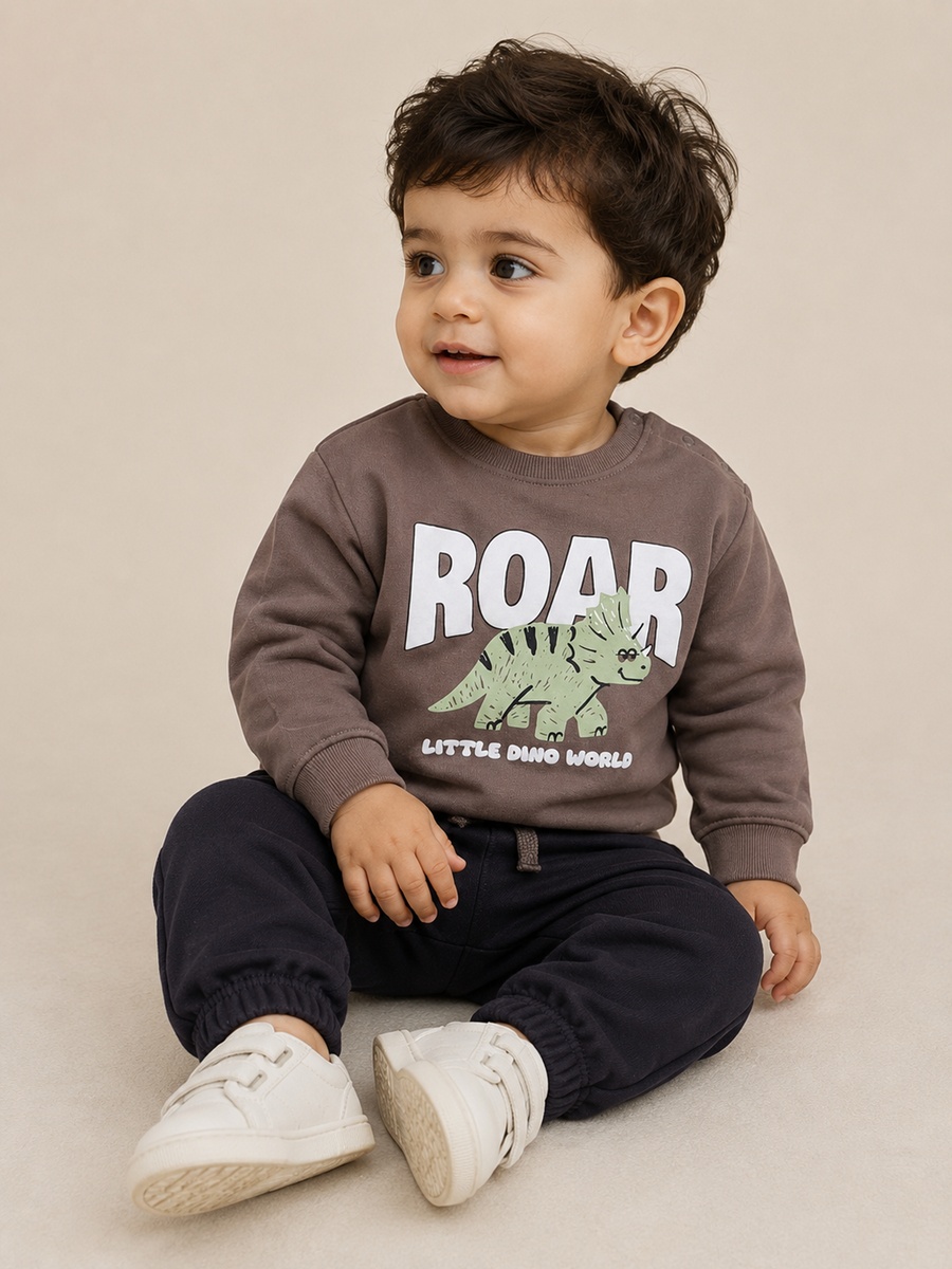 Baby Boys ROAR-Little Dino World Sweatshirt and Joggers Set