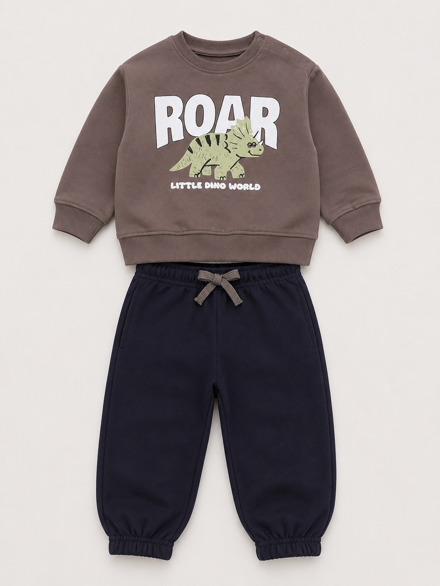 Baby Boys ROAR-Little Dino World Sweatshirt and Joggers Set