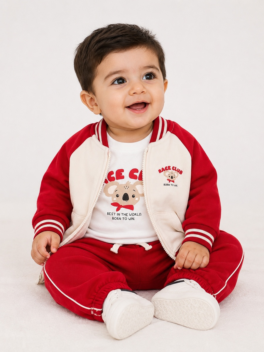 Baby Boys 3-Piece Full Zip Sweatshirt, Top and Joggers Set