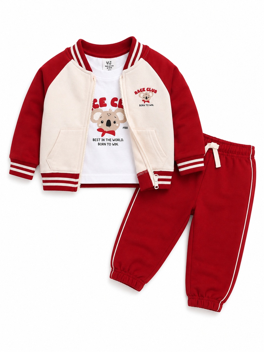 Baby Boys 3-Piece Full Zip Sweatshirt, Top and Joggers Set