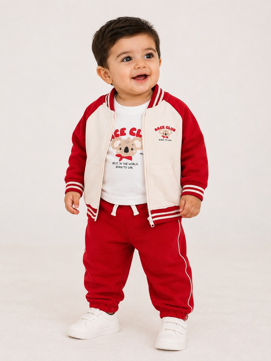 Baby Boys 3-Piece Full Zip Sweatshirt, Top and Joggers Set