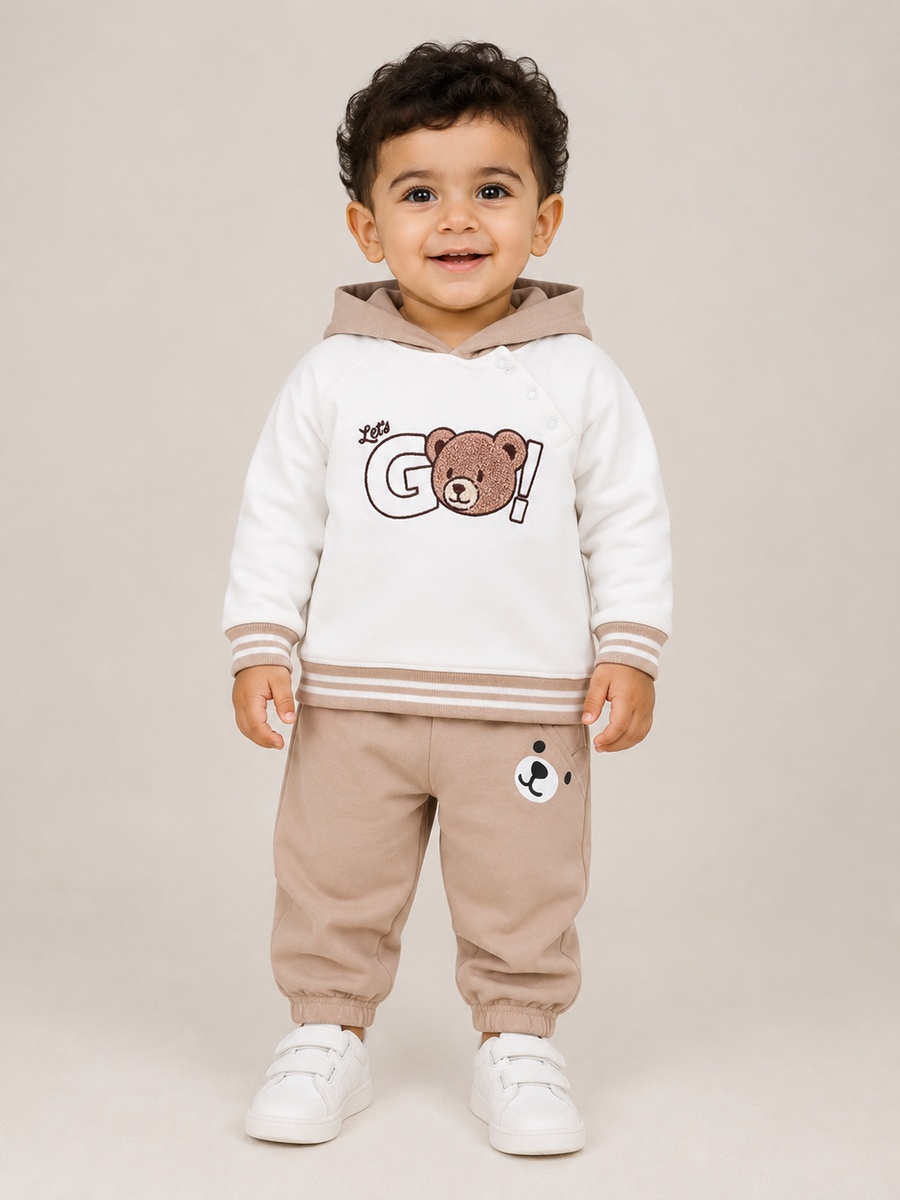 Baby Boys Bear Hoodie and Joggers Set
