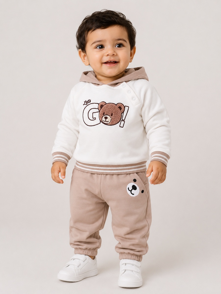 Baby Boys Bear Hoodie and Joggers Set