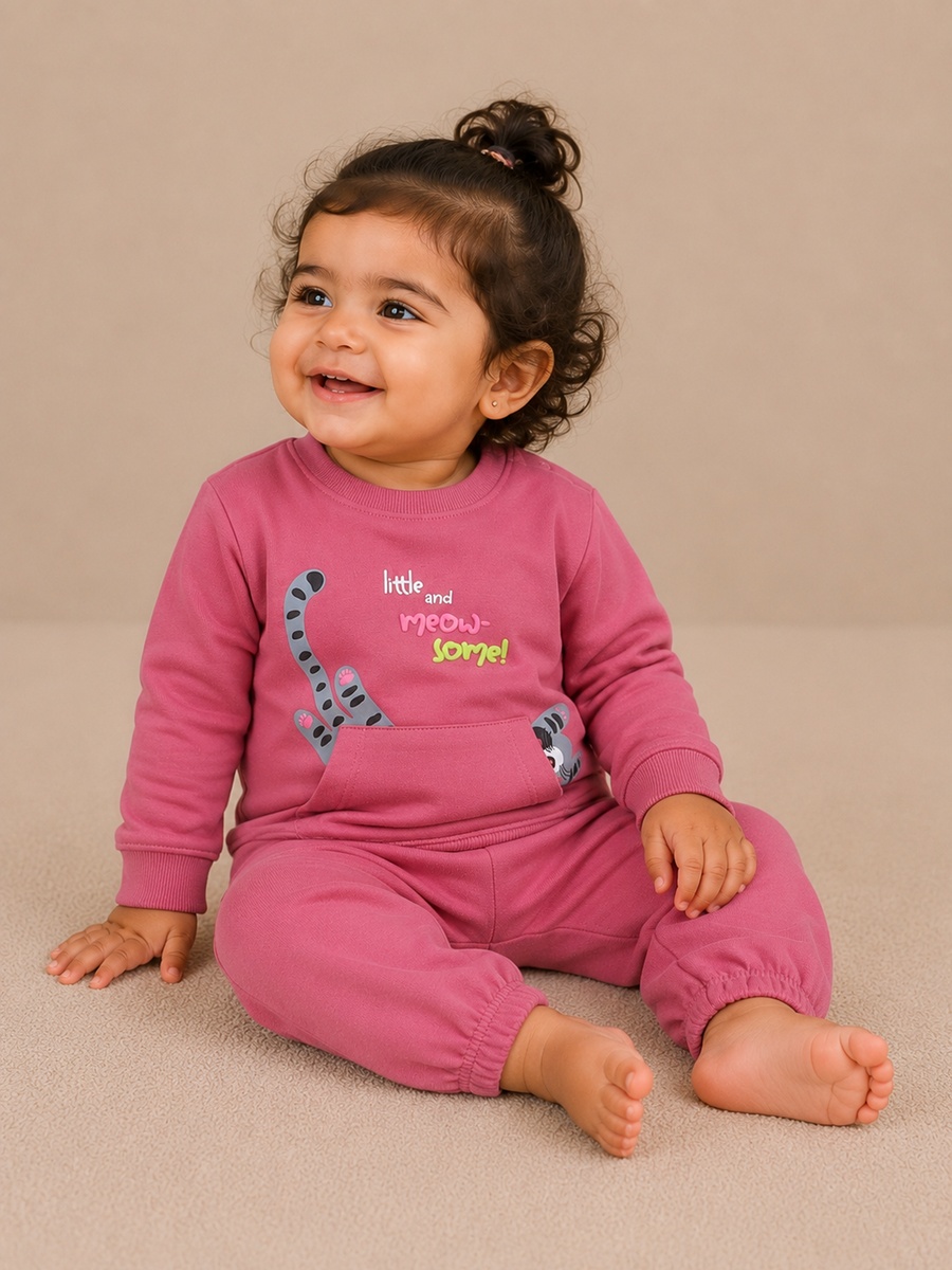 Girls Graphic Sweatshirt and Joggers Set