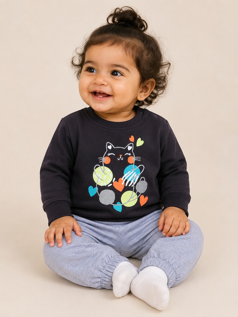 Baby Girls Graphic Sweatshirt and Joggers Set