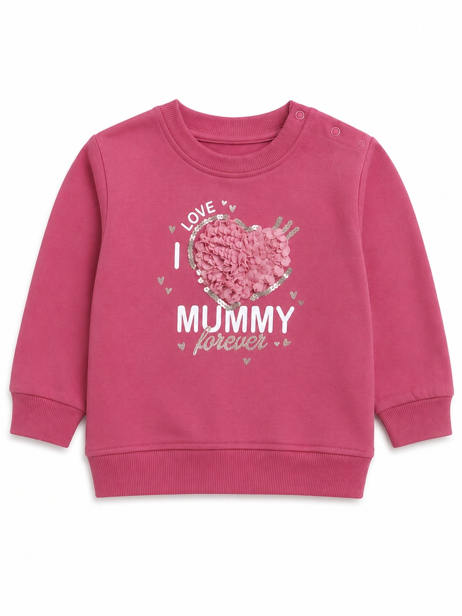 Baby Girls Graphic Sweatshirt and Printed Joggers Set