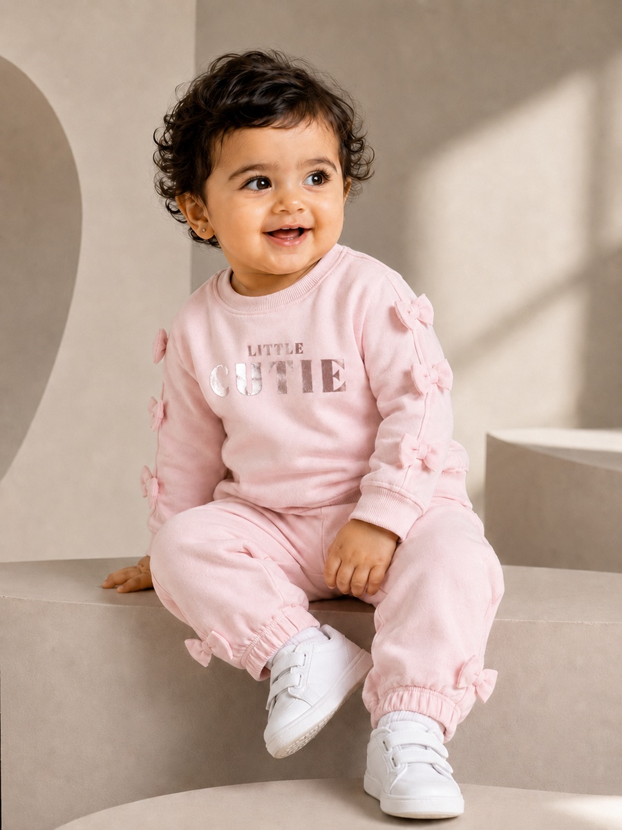 Girls Graphic Sweatshirt and Joggers Set