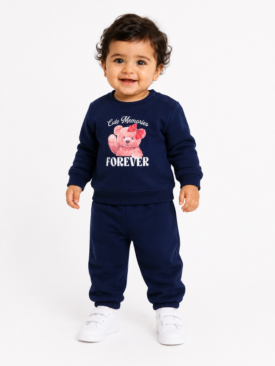 Girls Graphic Sweatshirt and Joggers Set