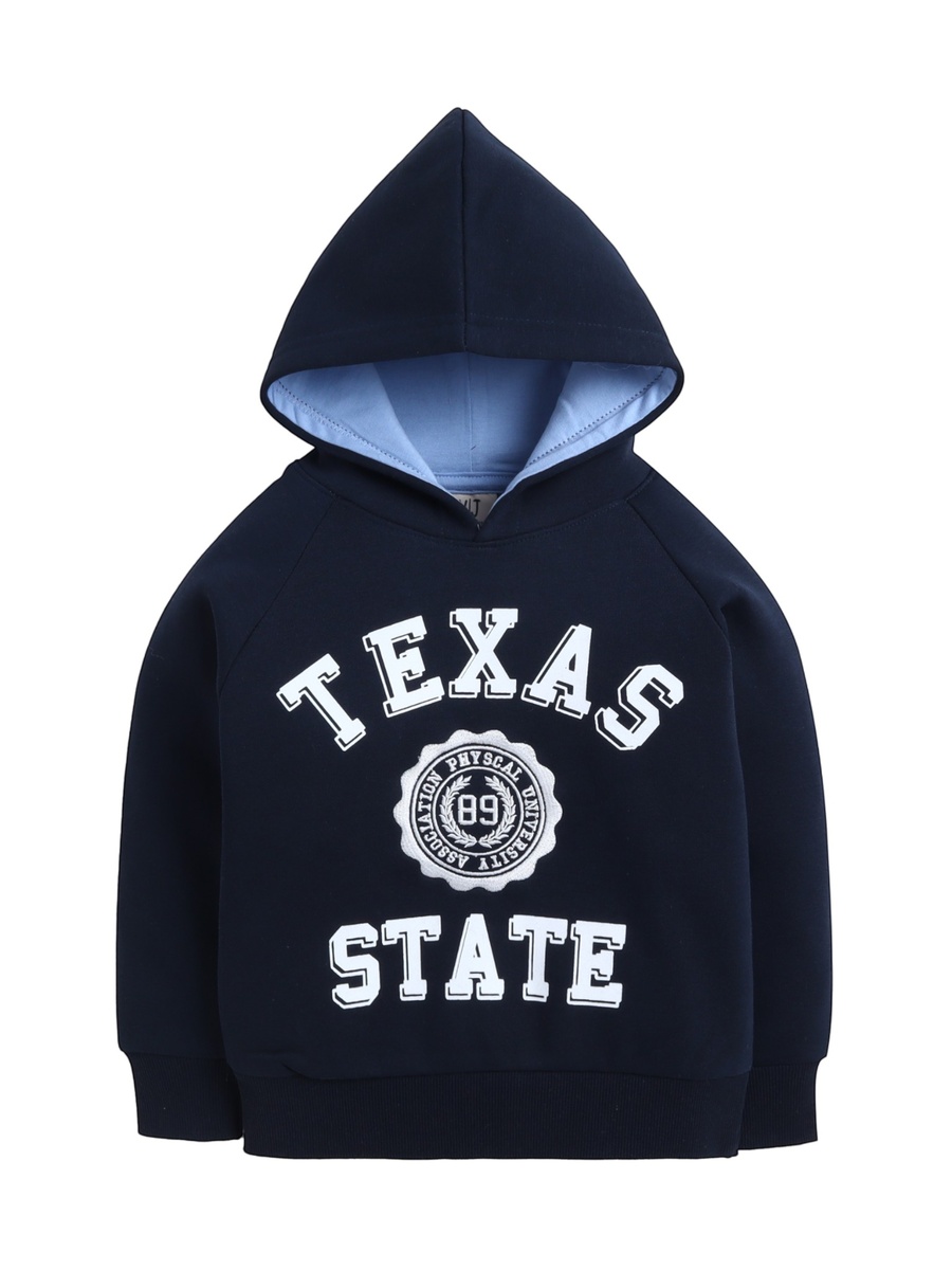 Boys Navy Texas State Print Hoodie