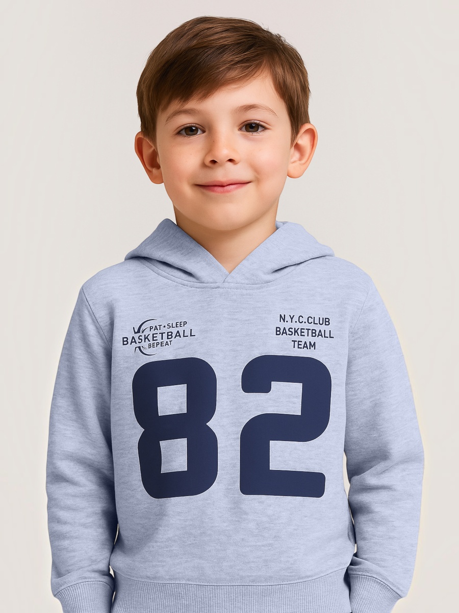 Boys Grey 82 NYC Club Graphic Hoodie