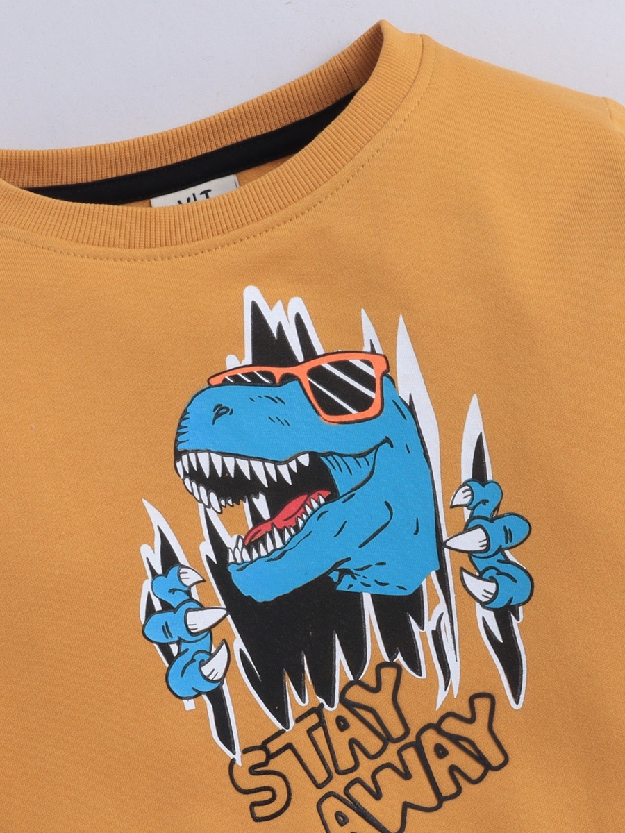 Boys Mustard Dino Graphic Sweatshirt
