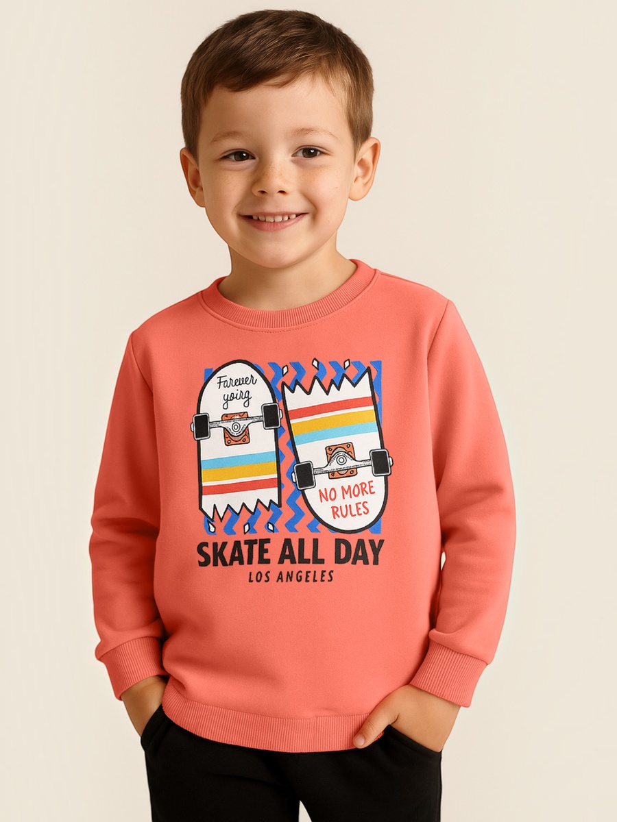 Boys Coral Skate All Day Graphic Sweatshirt