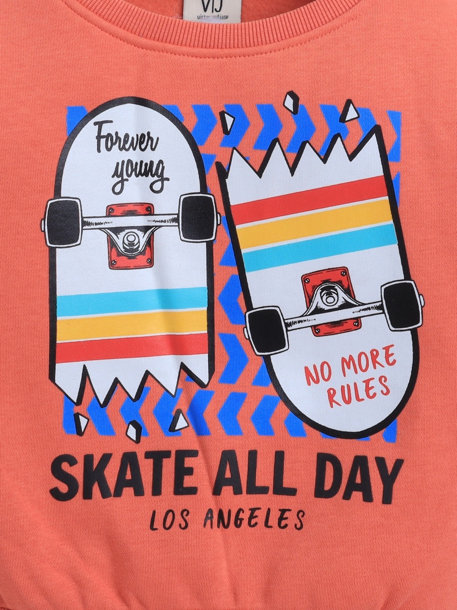 Boys Coral Skate All Day Graphic Sweatshirt