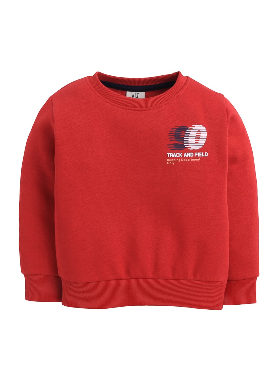 Boys Red Graphic Print Sweatshirt