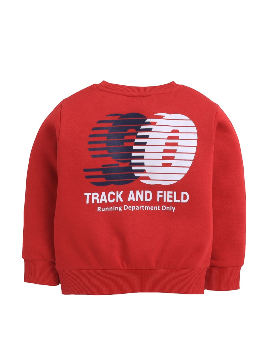 Boys Red Graphic Print Sweatshirt