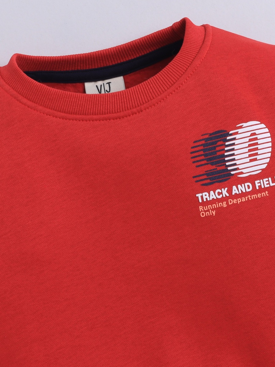 Boys Red Graphic Print Sweatshirt