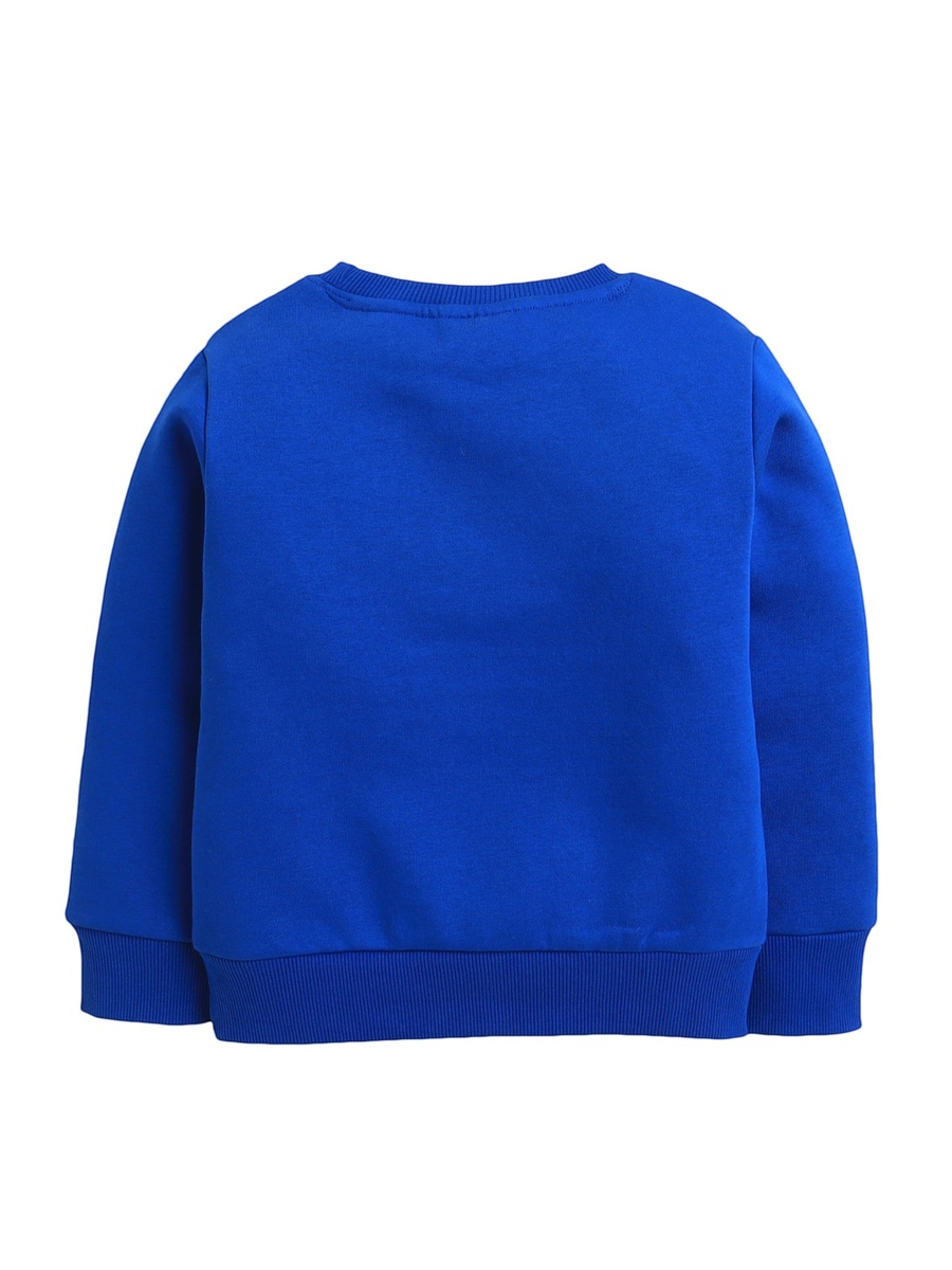 Boys Blue Text Print Sweatshirt