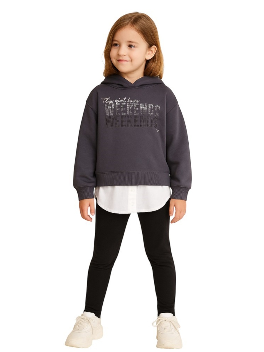 Girls Layered Weekends Fleece Hoodie