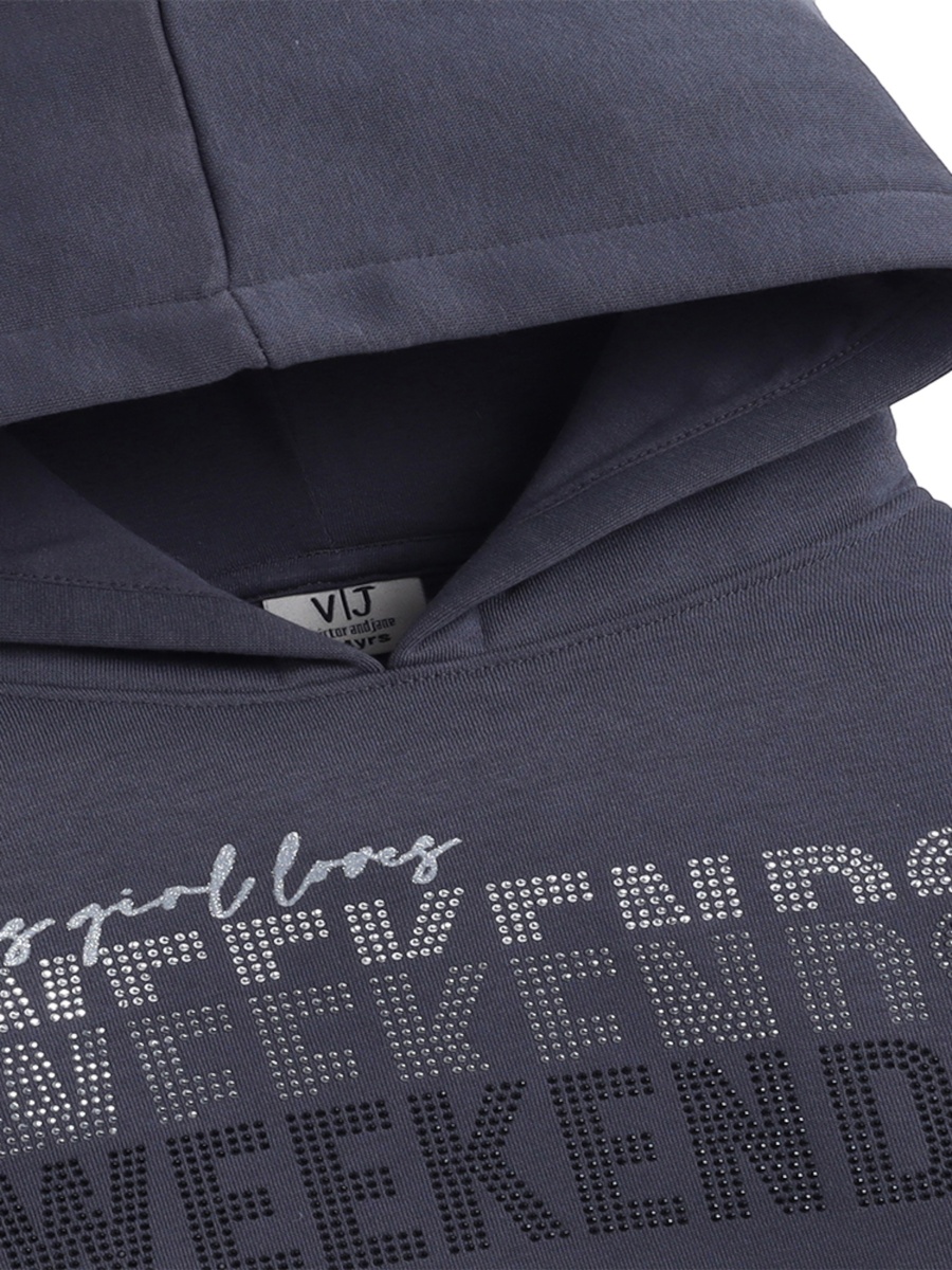 Girls Layered Weekends Fleece Hoodie
