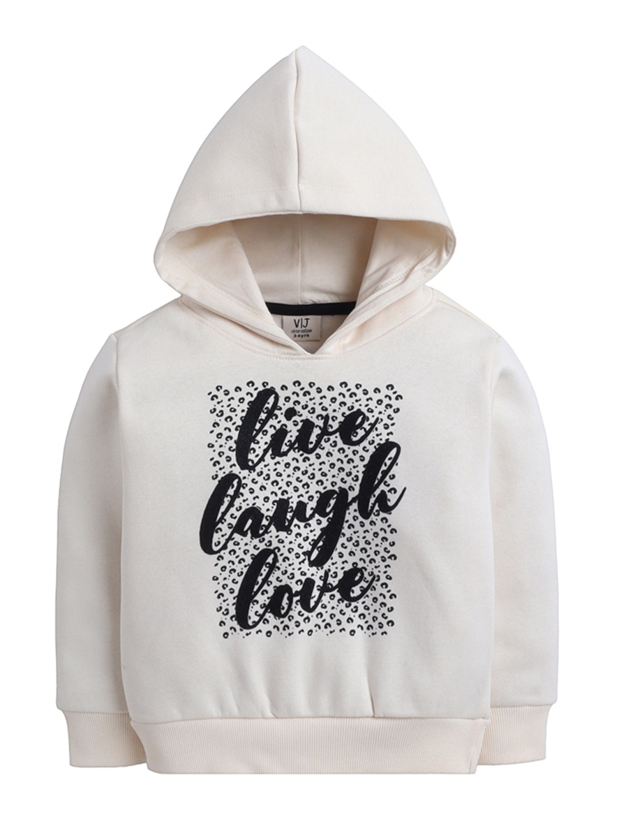 Girls Live Laugh Love Glitter Fleece Hoodie