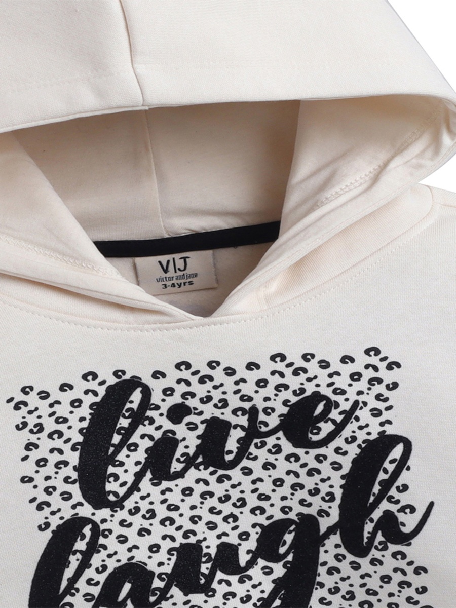 Girls Live Laugh Love Glitter Fleece Hoodie