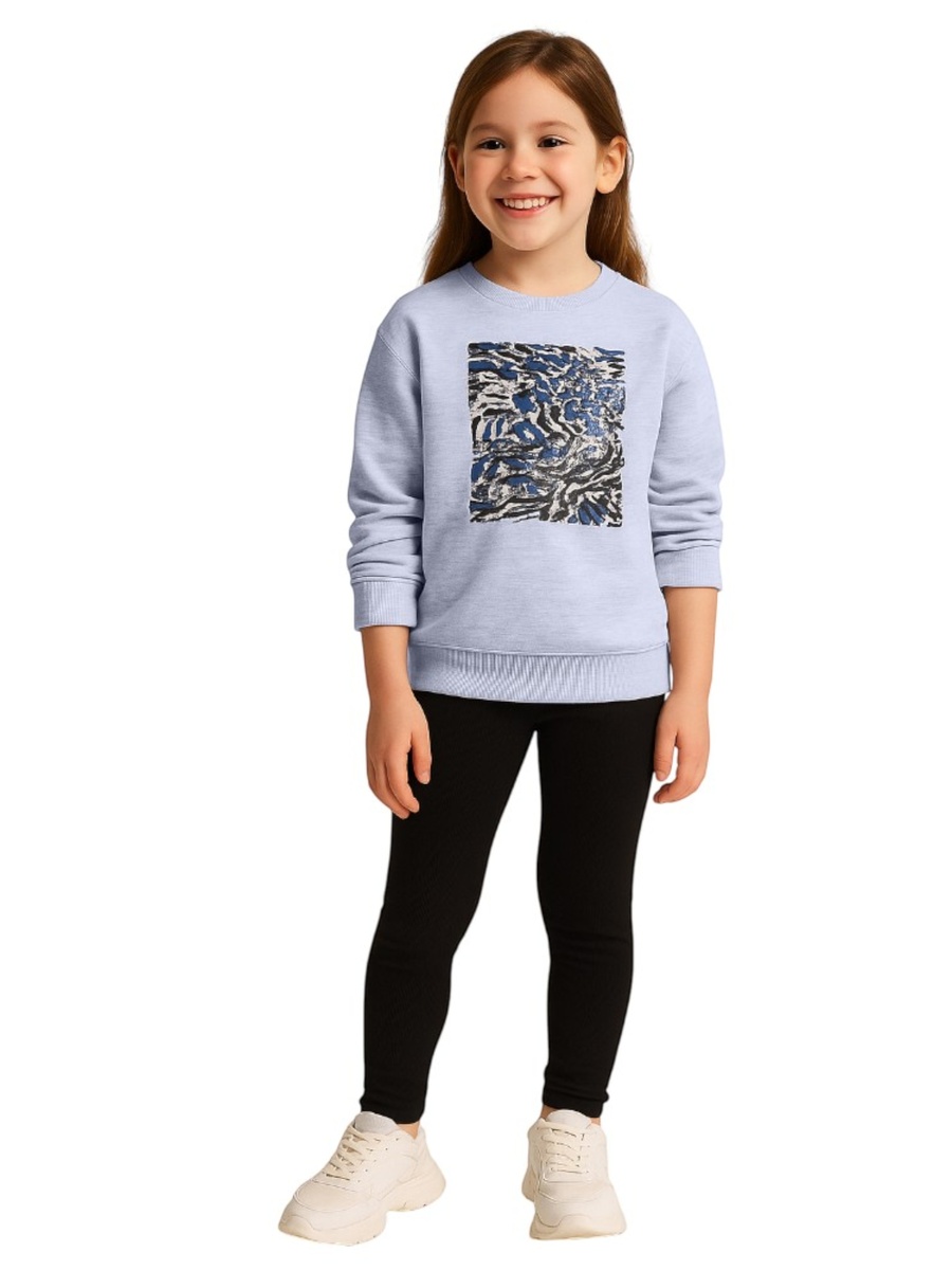 Girls Animal Print Patch Sweatshirt
