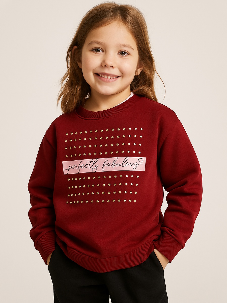 Girls Perfectly Fabulous Cotton Fleece Sweatshirt