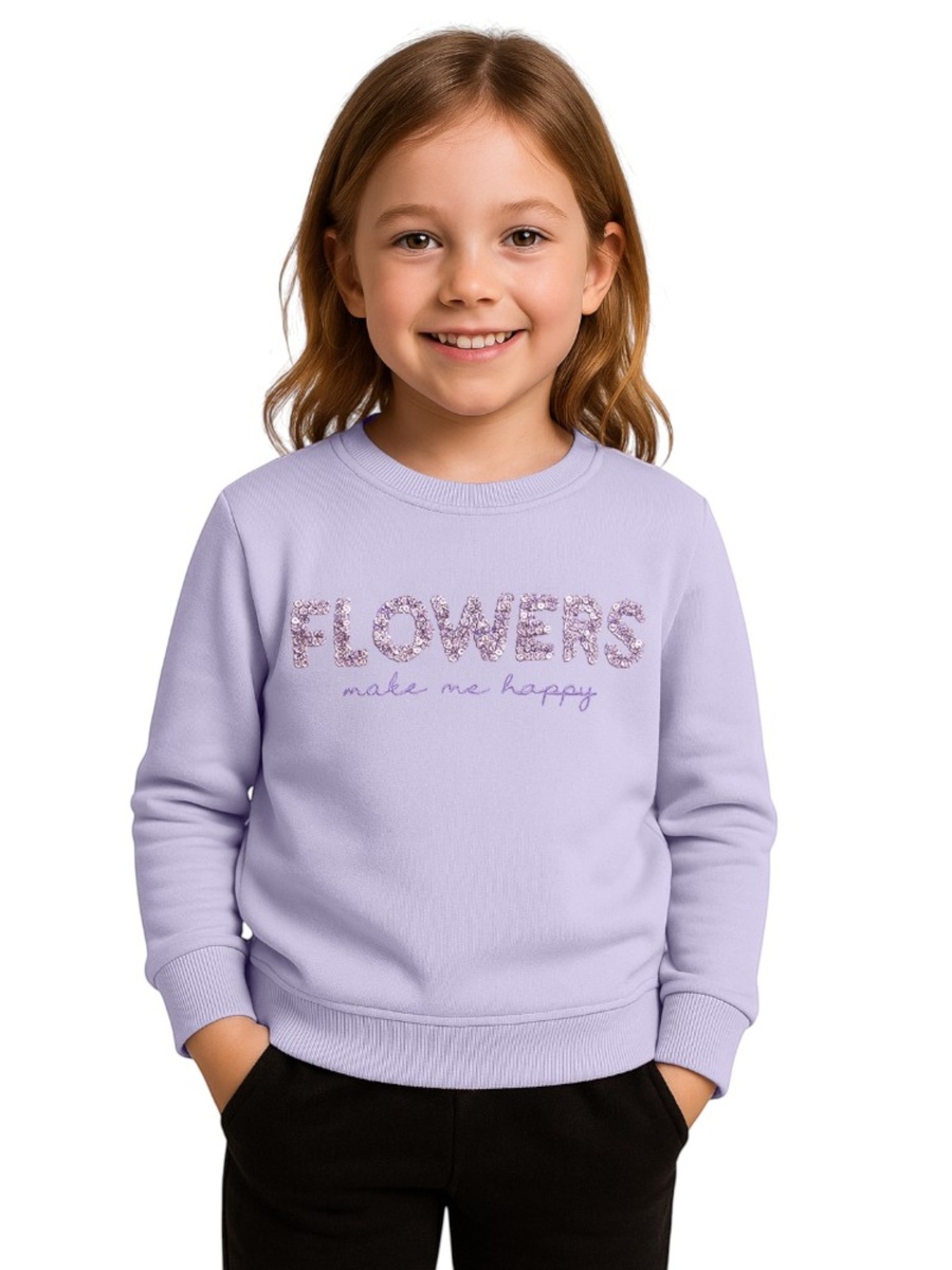 Girls Flowers Make Me Happy Sweatshirt 