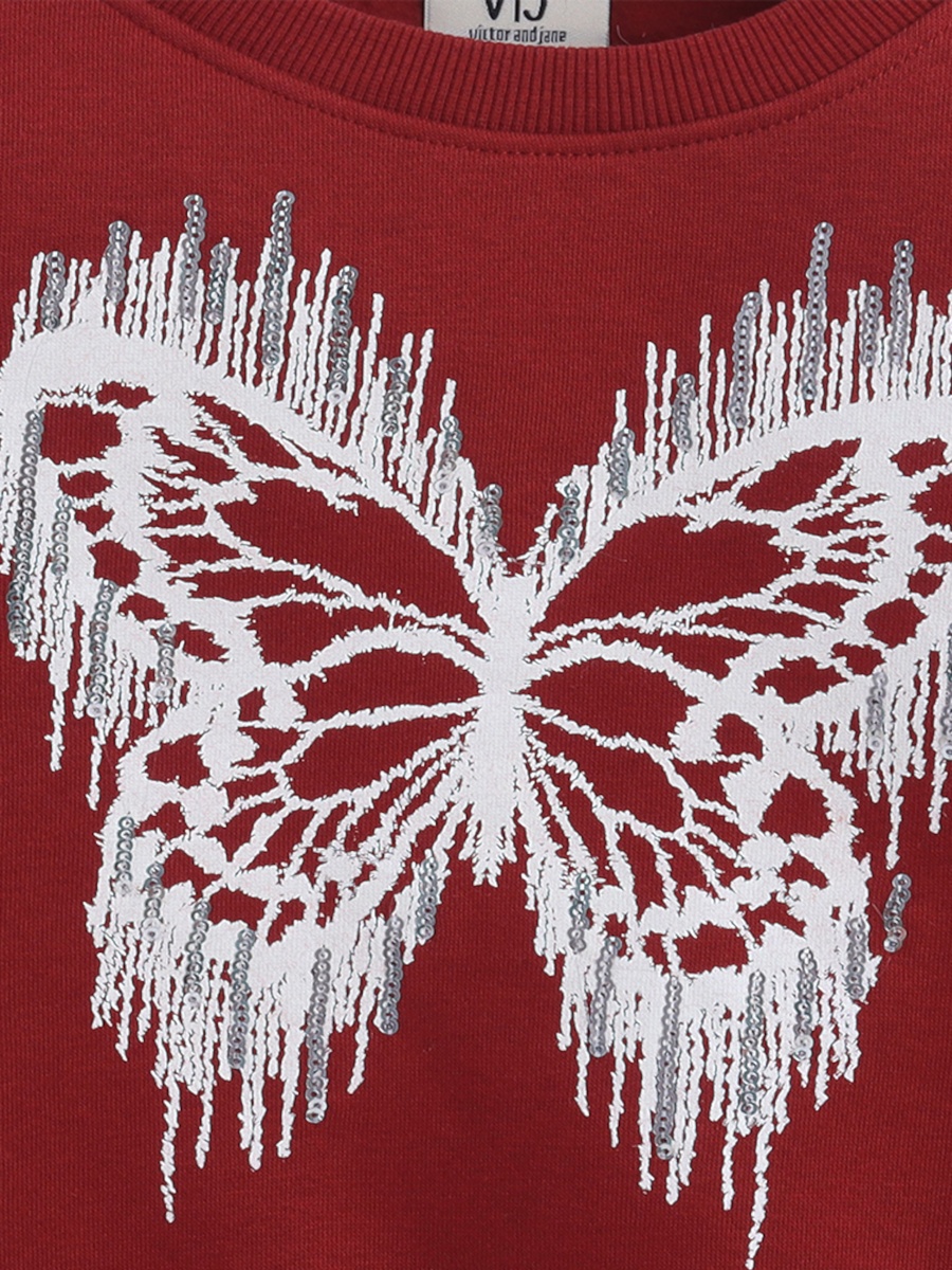 Girls Butterfly Print Sweatshirt