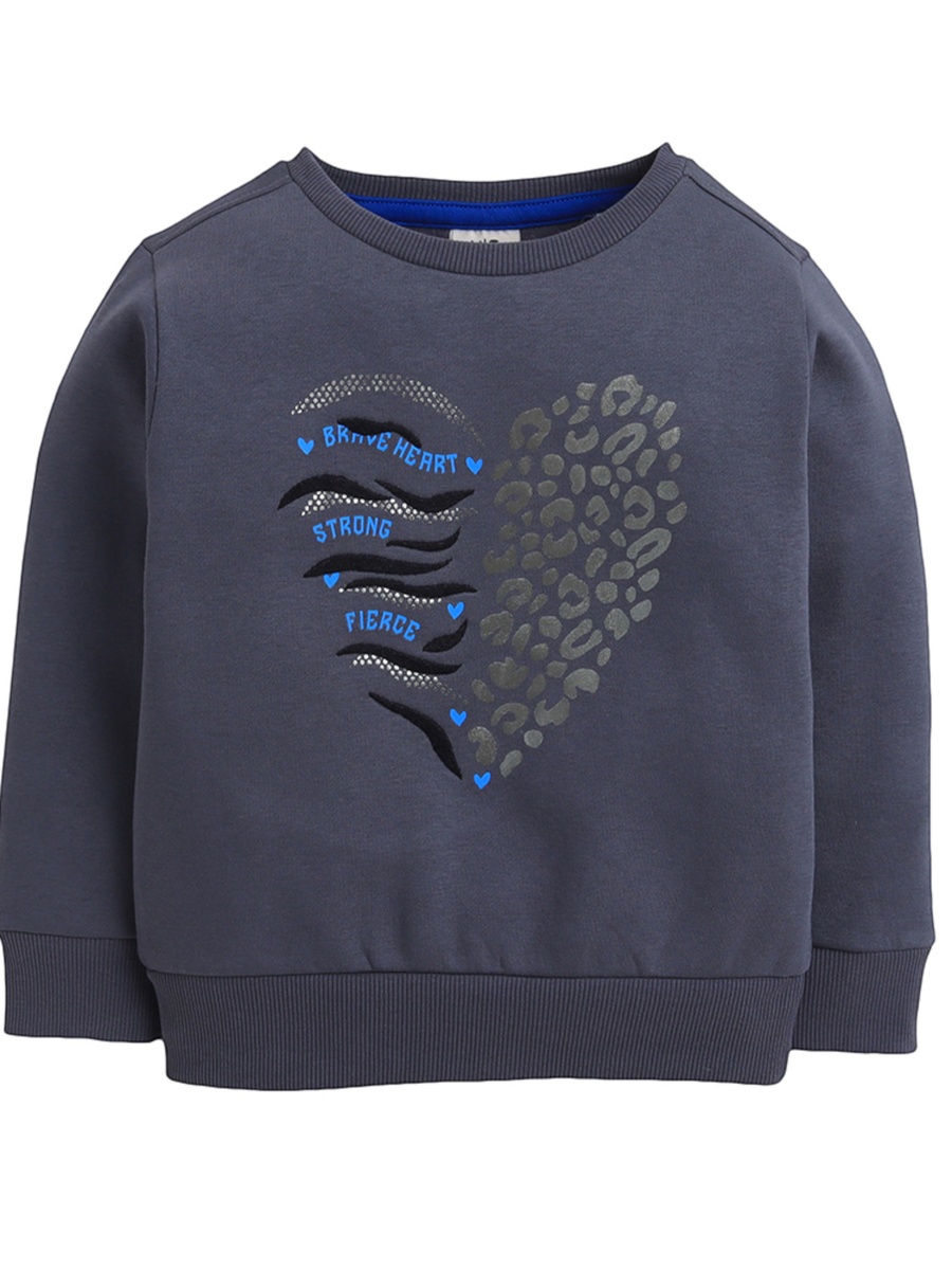 Girls Heart Graphic Sweatshirt