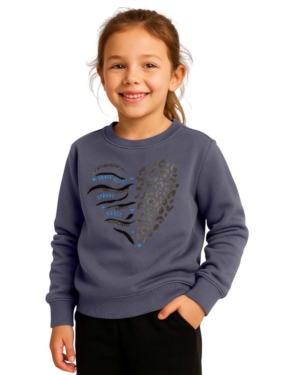 Girls Heart Graphic Sweatshirt
