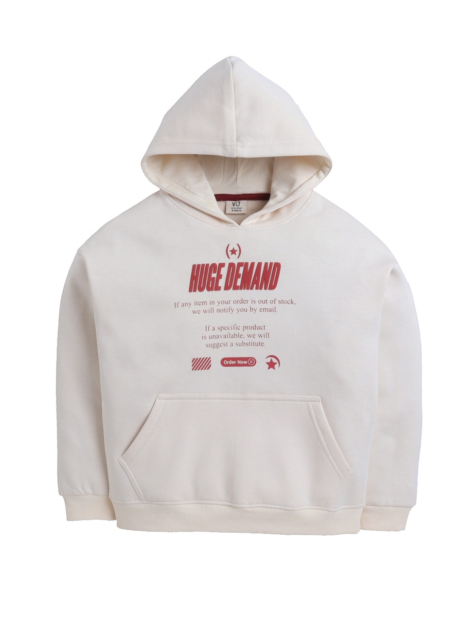 Boys Off-White Text Graphic Hoodie
