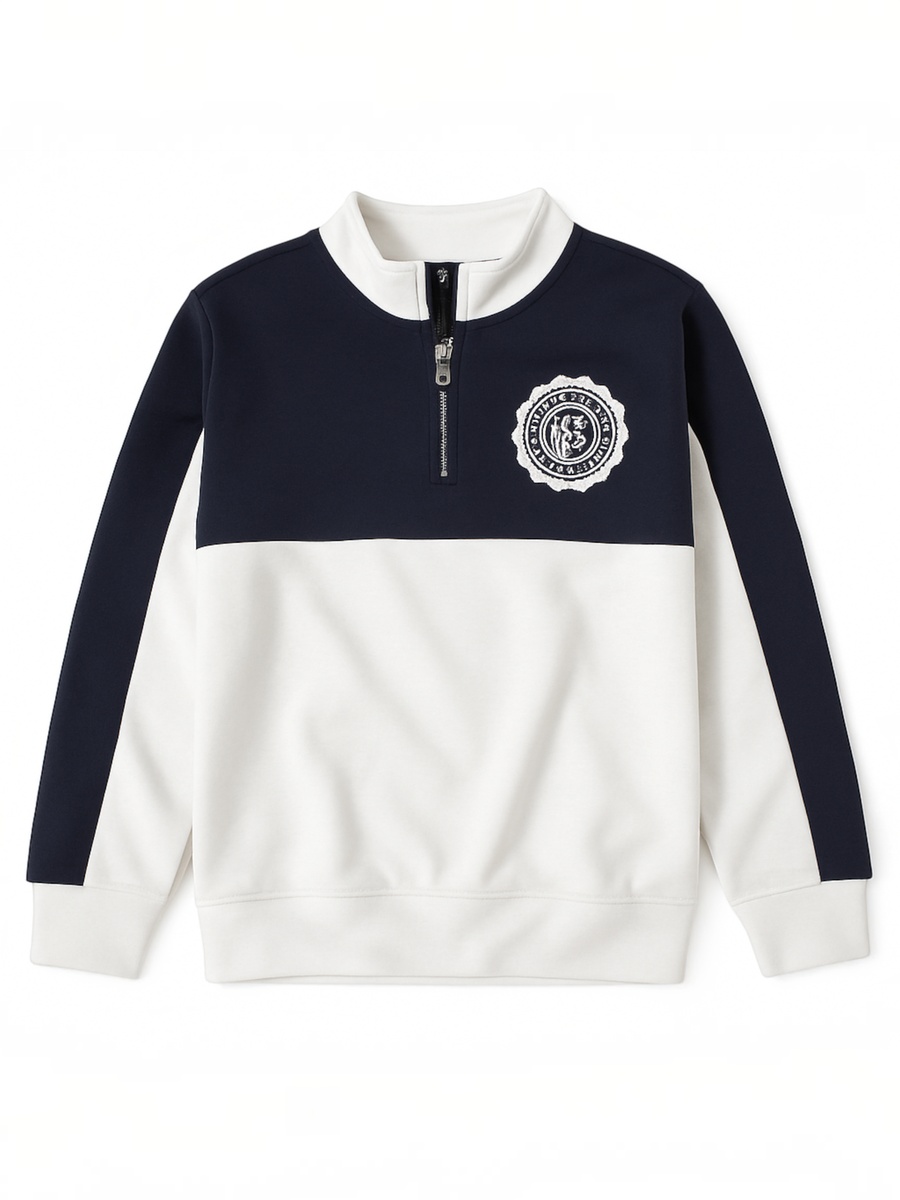 Boys Zip-Neck Color Block Fleece Tracksuit